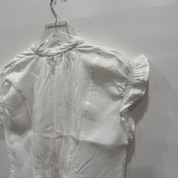 Anthropologie Pilcro The Tatum Futter Sleeve Blouse White Cotton Medium - Picture 11 of 12